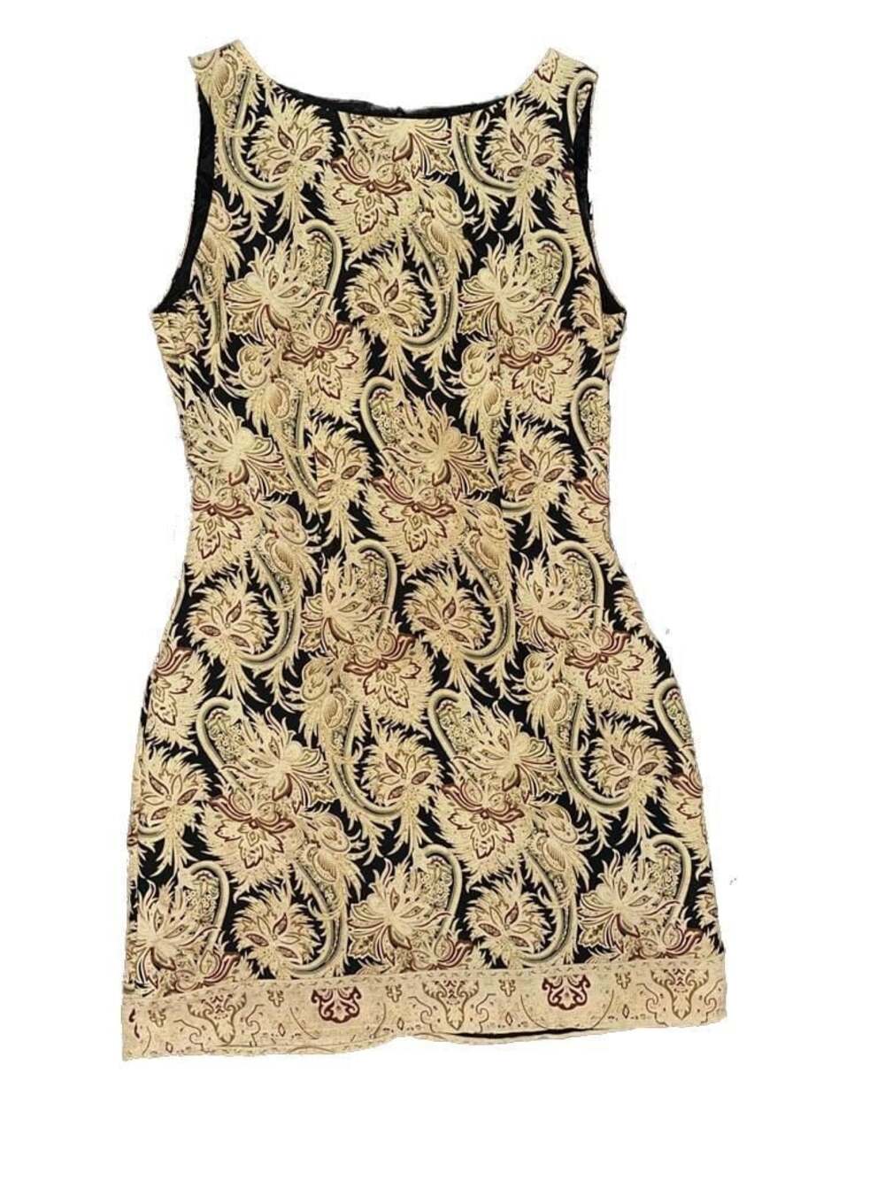 Vintage Dress: Patricia Jones USA Sleeveless Paisley Brocade Sheath